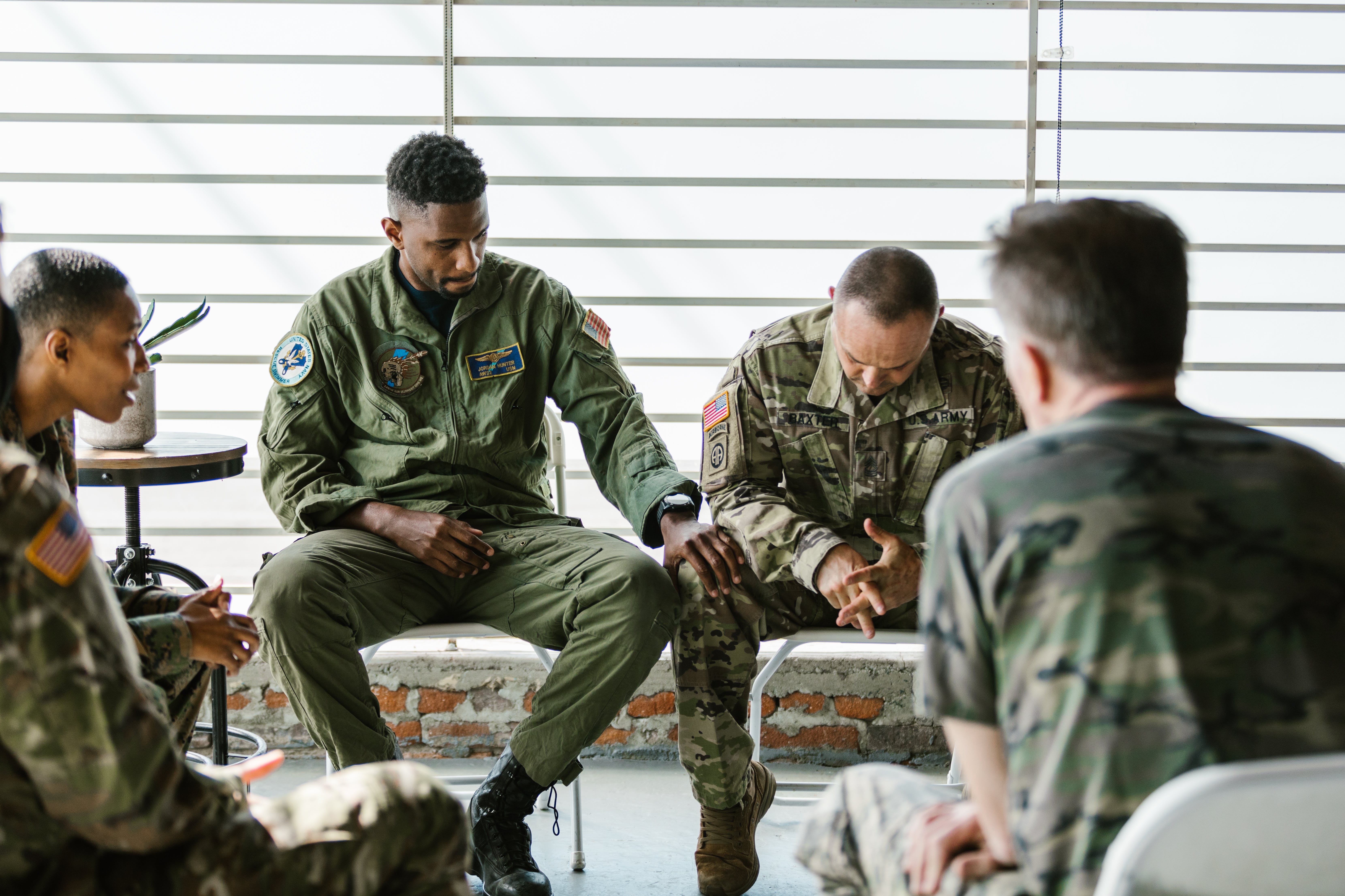 Photo by RDNE Stock project: https://www.pexels.com/photo/photo-of-men-supporting-each-other-7468230/ mental health advocacy